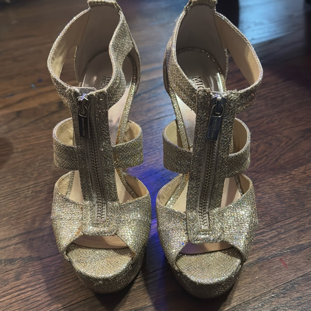 Silver MICHAEL by Michael Kors silver sequin heels